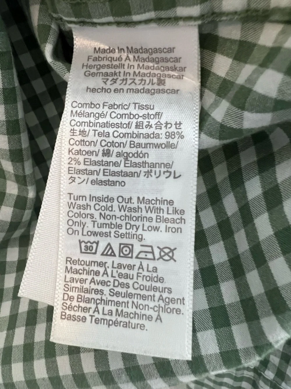 J. Crew Mens Flex Wash Classic Button Down Long Sleeve Top Green Gingham